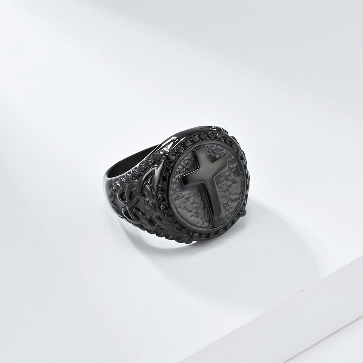 Christianartworkshop Minimalist Style Cross Divine Faith Heavy Duty Ring - Black - US12 - image 4