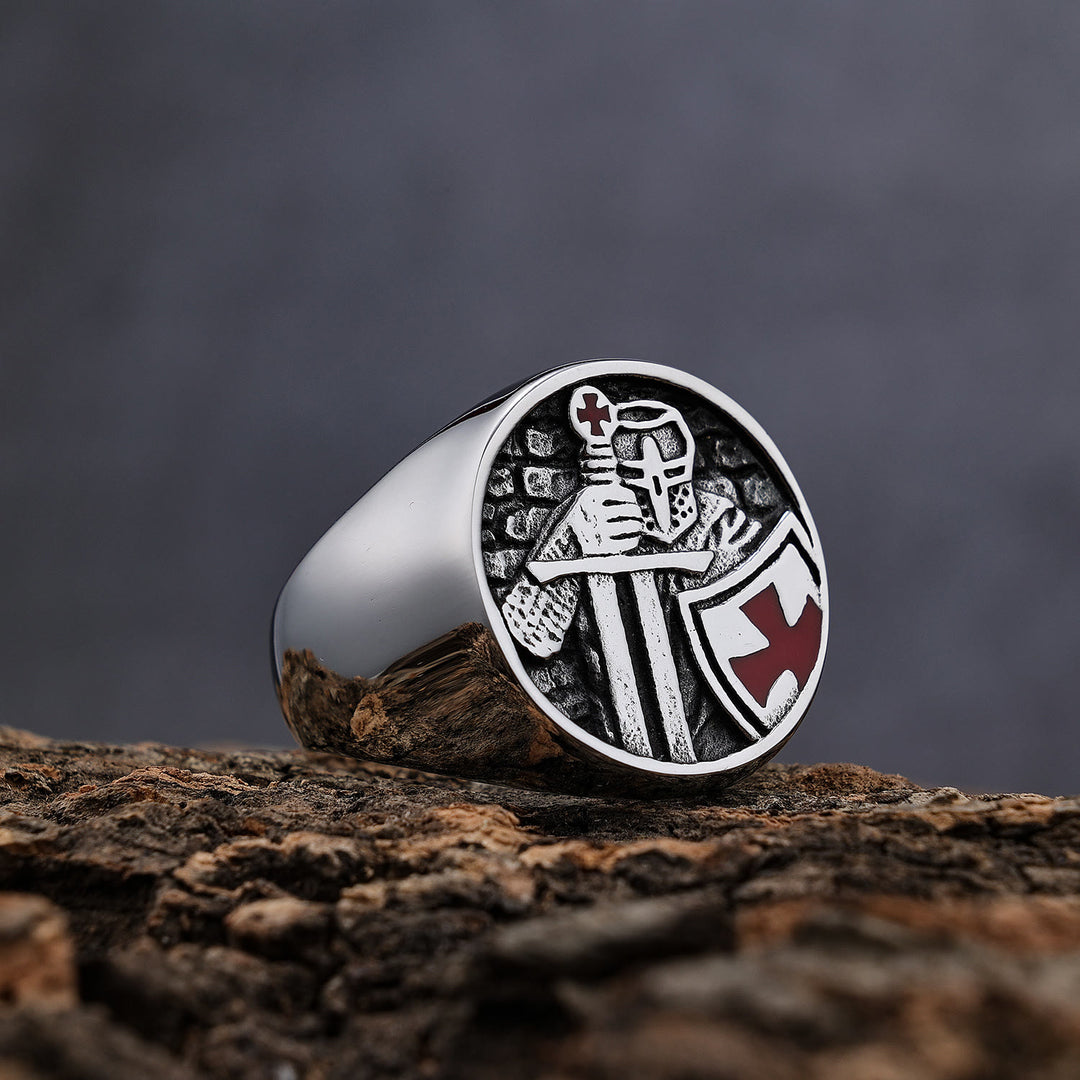 Christianartworkshop Retro Classic Style Knights Templar Cross Divine Faith Ring - image 2