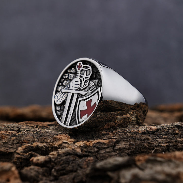 Christianartworkshop Retro Classic Style Knights Templar Cross Divine Faith Ring - image 4