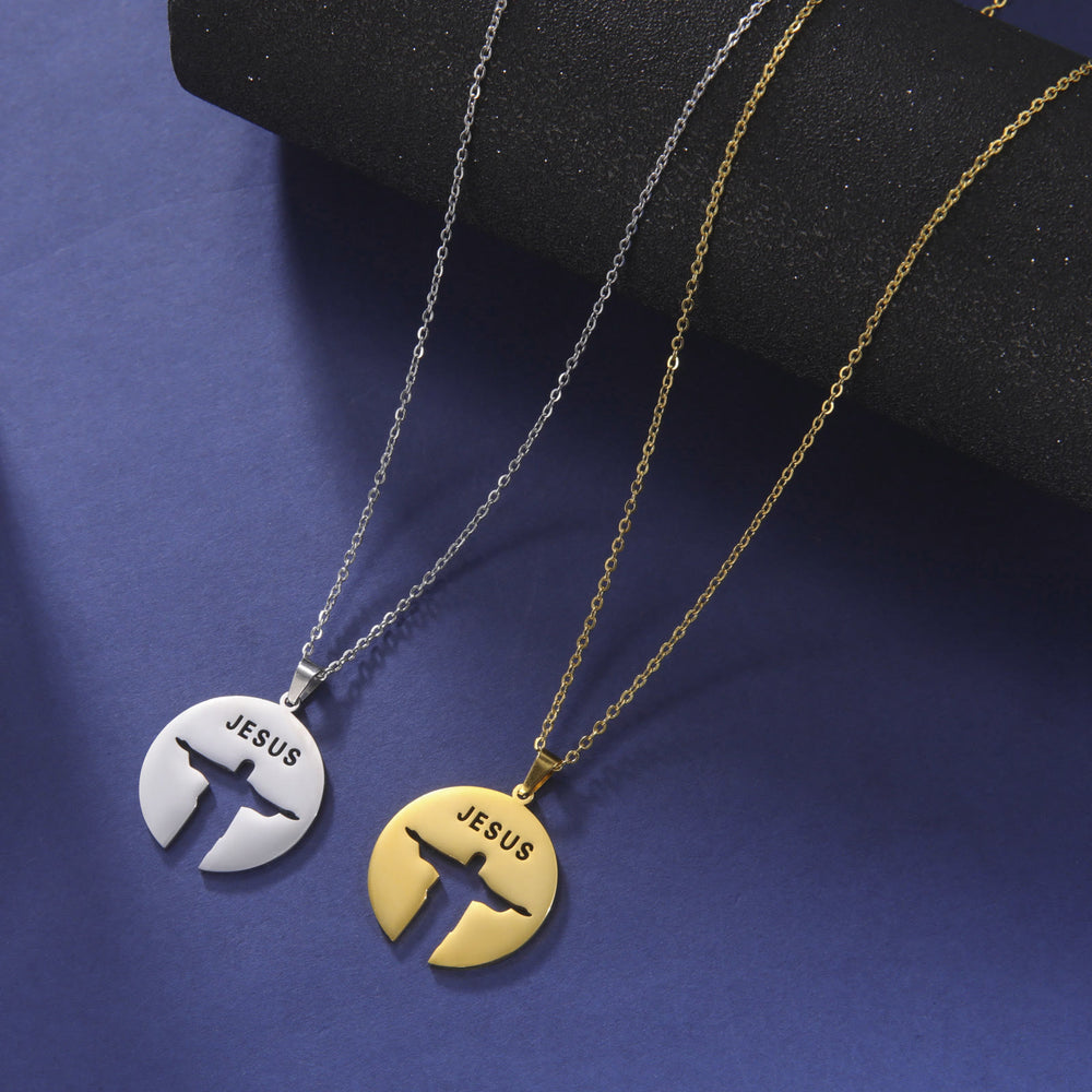 Christianartworkshop Round Jesus Pendant Necklace - image 2