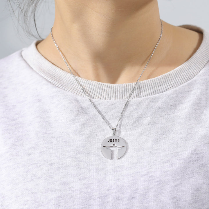 Christianartworkshop Round Jesus Pendant Necklace - image 3