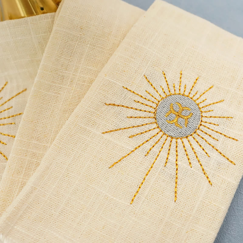 Christianartworkshop Classic Style Chalice Veil and Purificator Set Religious Altar Linen Set - image 9