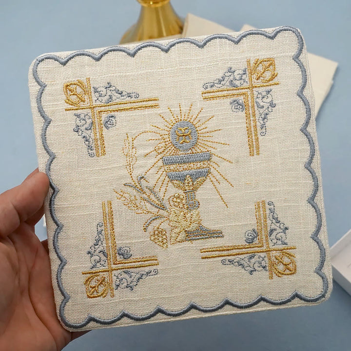 Christianartworkshop Classic Style Chalice Veil and Purificator Set Religious Altar Linen Set - image 6