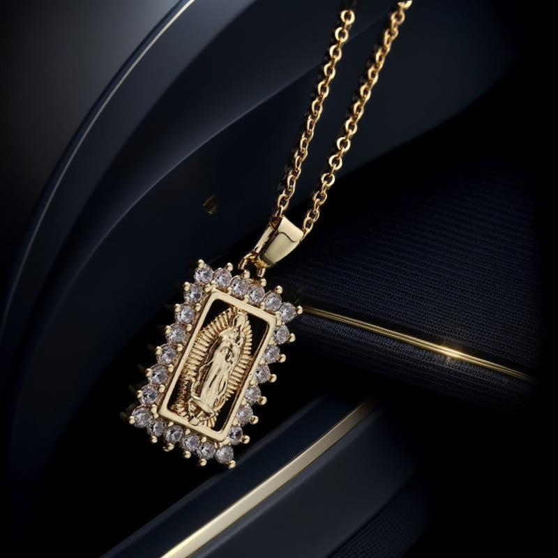 Christianartworkshop Virgin Mary Necklace with Colorful Micro-Pavé Zirconia Pendant - Style 1 - image 1