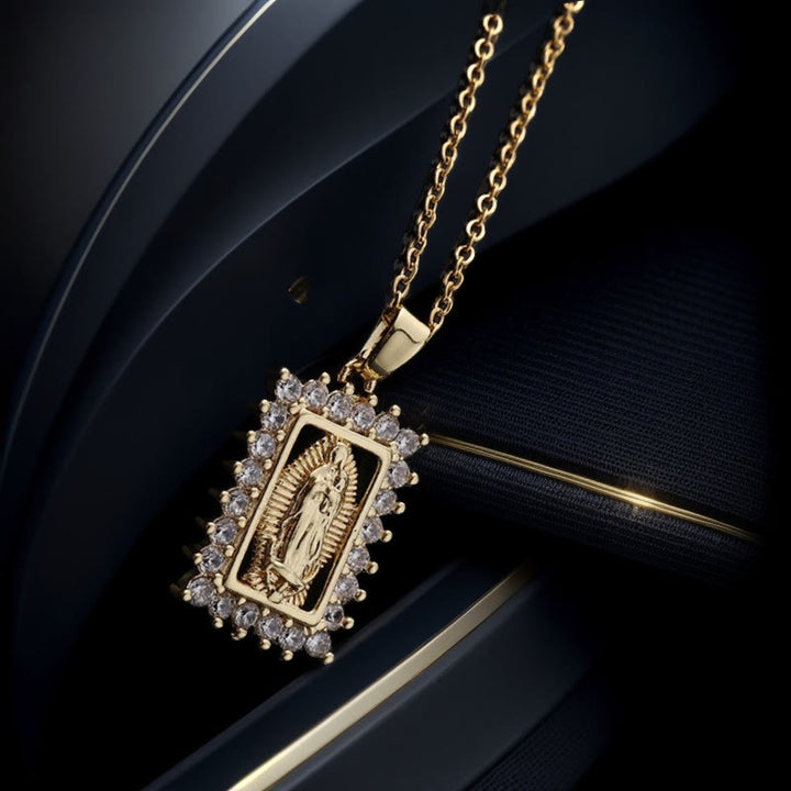 Christianartworkshop Virgin Mary Necklace with Colorful Micro-Pavé Zirconia Pendant - Style 1 - image 1