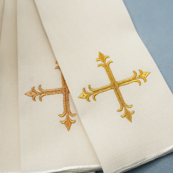 Christianartworkshop Divine Cross and Scroll Chalice Veil & Purificator Set Religious Altar Linen Set - image 5