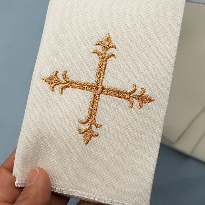 Christianartworkshop Divine Cross and Scroll Chalice Veil & Purificator Set Religious Altar Linen Set - image 7