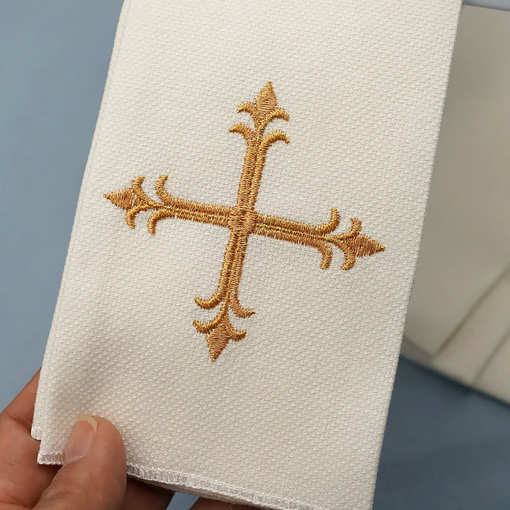 Christianartworkshop Divine Cross and Scroll Chalice Veil & Purificator Set Religious Altar Linen Set - image 7