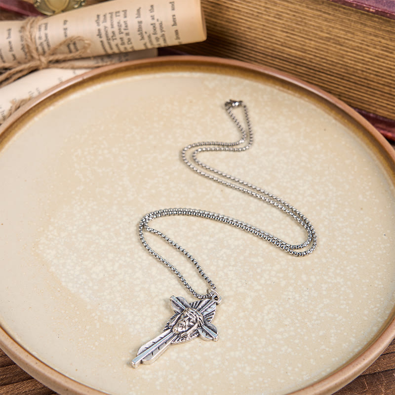 Christianartworkshop Retro Style Jesus Icon Cross Faith Blessed Crucifix Pendant Necklace - image 5