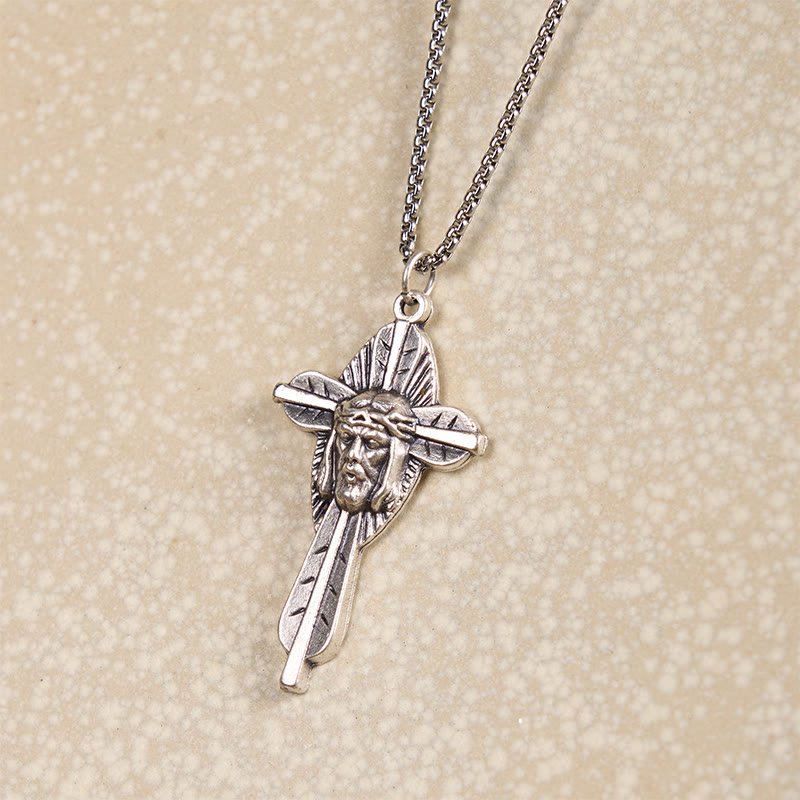 Christianartworkshop Retro Style Jesus Icon Cross Faith Blessed Crucifix Pendant Necklace - image 3
