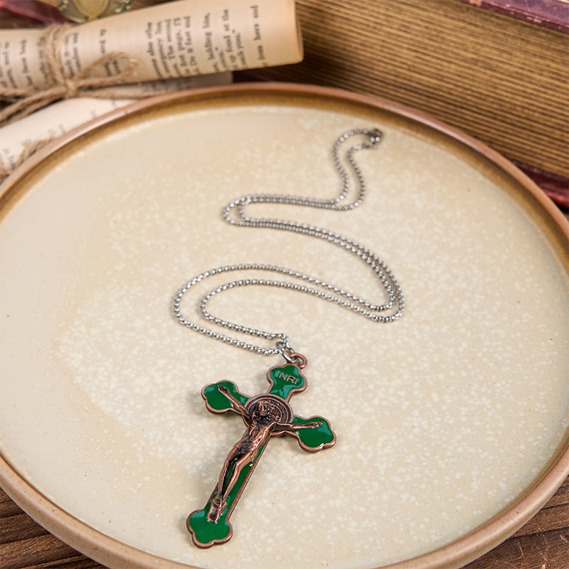 Christianartworkshop Multicolor Retro Style Classical Crucifix Faith Protection Pendant Necklace - image 10