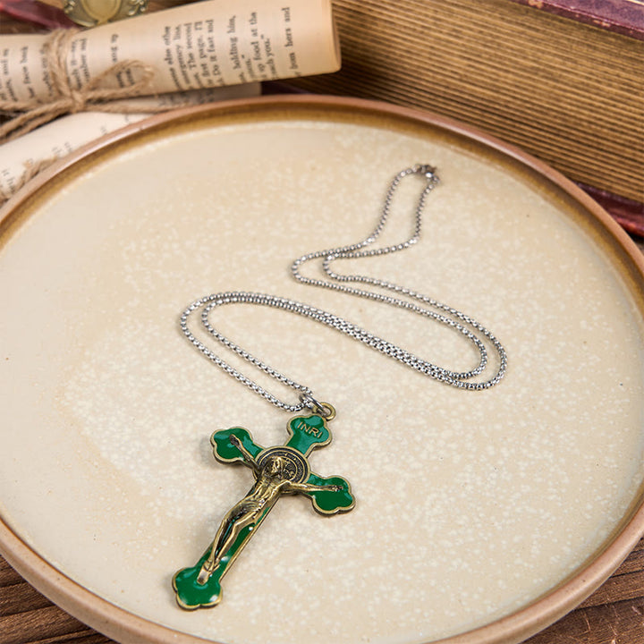 Christianartworkshop Multicolor Retro Style Classical Crucifix Faith Protection Pendant Necklace - image 11