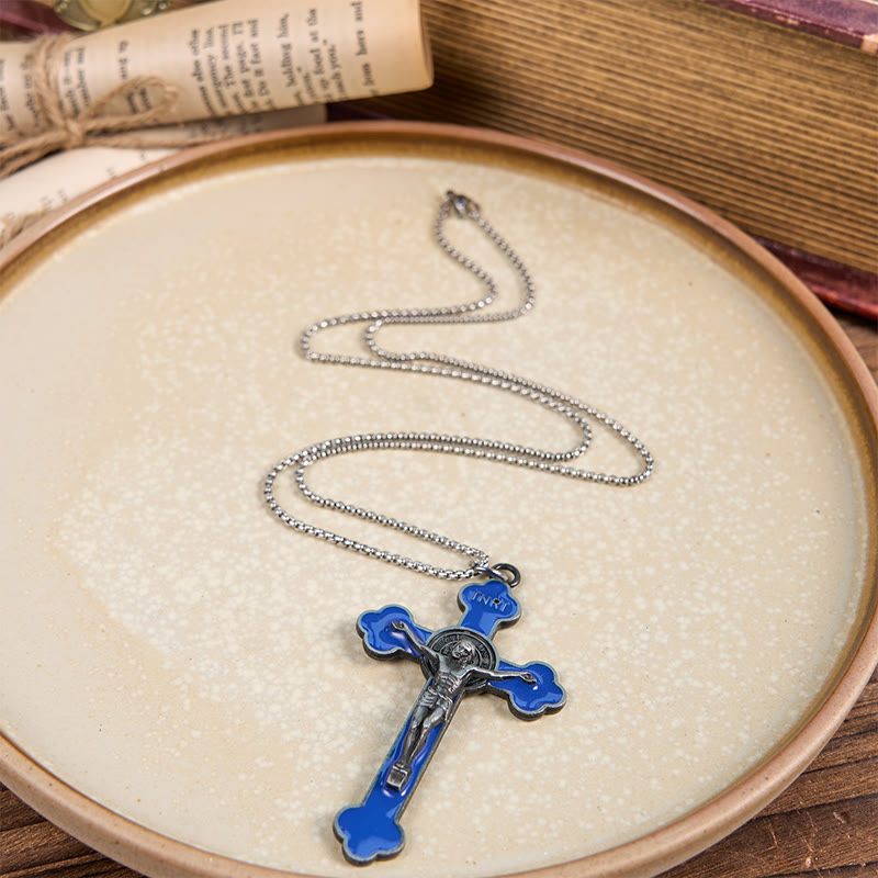 Christianartworkshop Multicolor Retro Style Classical Crucifix Faith Protection Pendant Necklace - image 21