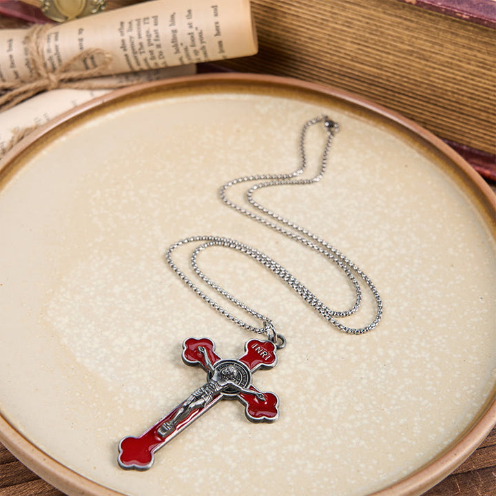 Christianartworkshop Multicolor Retro Style Classical Crucifix Faith Protection Pendant Necklace - image 25