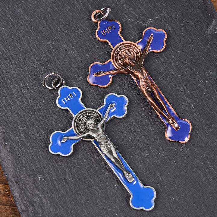 Christianartworkshop Multicolor Retro Style Classical Crucifix Faith Protection Pendant Necklace - image 6