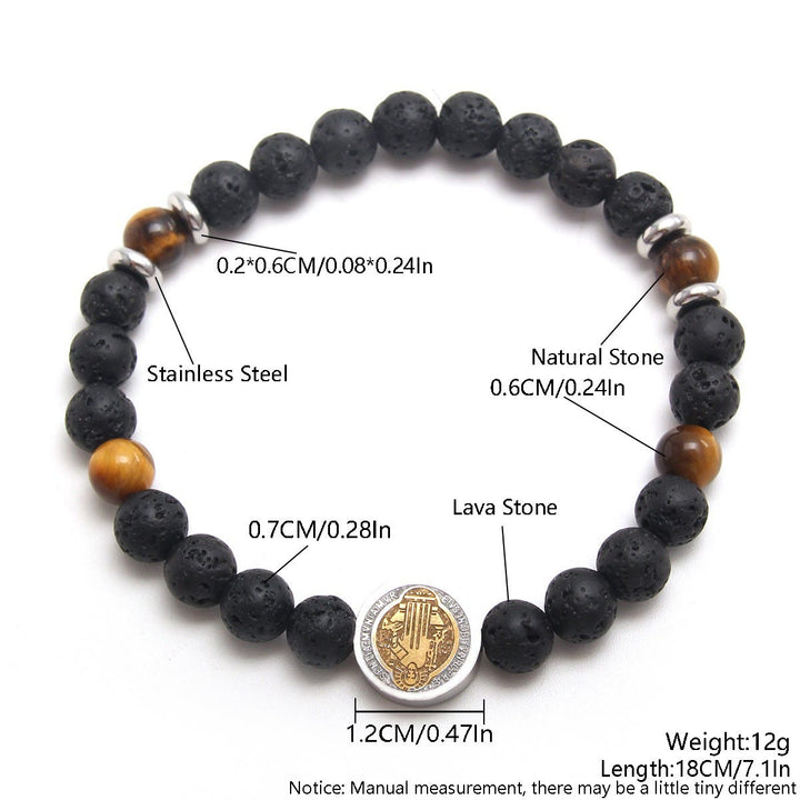 Christianartworkshop Volcanic Stone Yellow Tiger Eye St. Benedict Bracelet - image 2