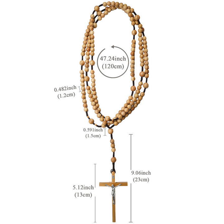 Christianartworkshop 12mm Olive Wood Beads Fifteen Decade Praying Rosary of the Blessed - image 8