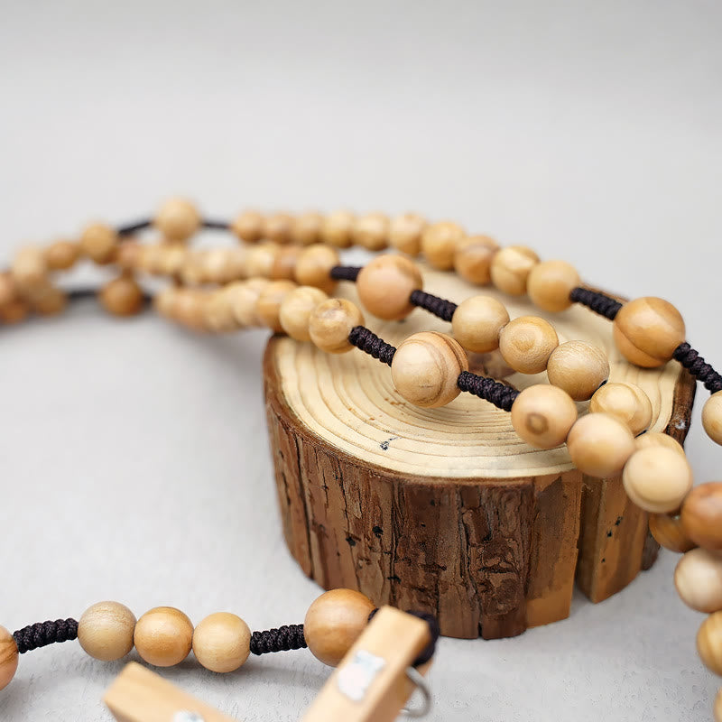 Christianartworkshop 12mm Olive Wood Beads Fifteen Decade Praying Rosary of the Blessed - image 6