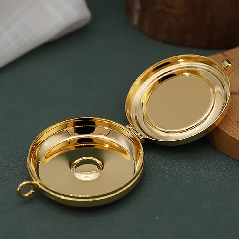 Christianartworkshop Gold-Plated Pyx with Lamb Statue–Sacred Vessel for the Holy Eucharist - image 4