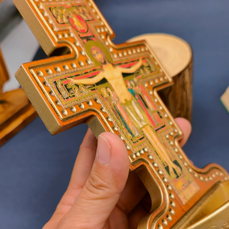 Christianartworkshop Damian Holy Water Font Station of the Cross Olive Wood Cross - image 3