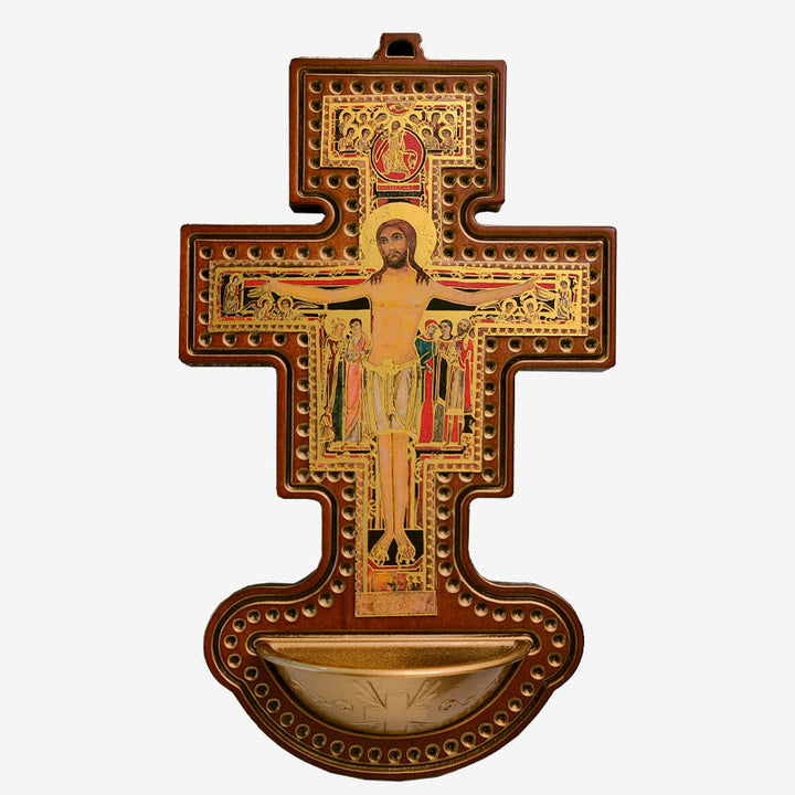 Christianartworkshop Damian Holy Water Font Station of the Cross Olive Wood Cross - image 9