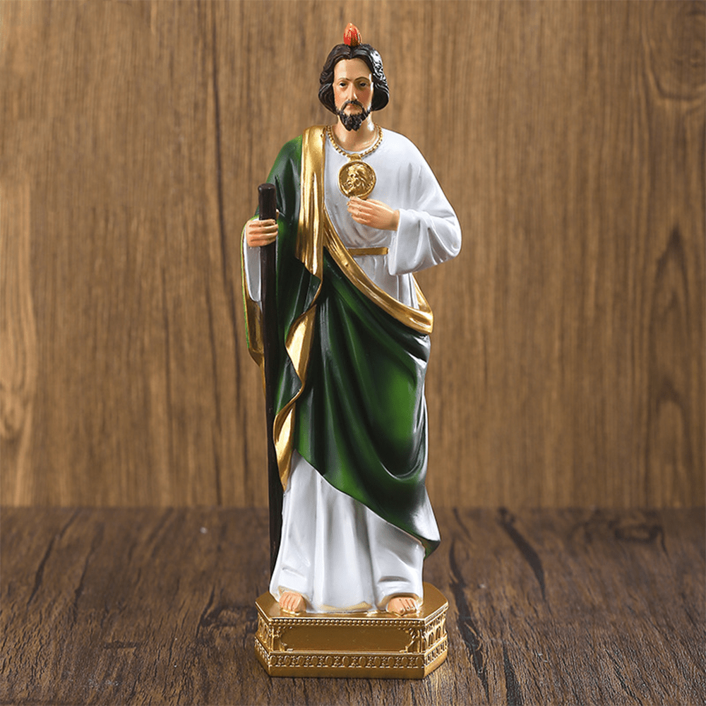 Christianartworkshop St. Jude Resin Statue Patron Saint of Hope and Miracles Desktop Decorations Ornament - St. Jude - image 1