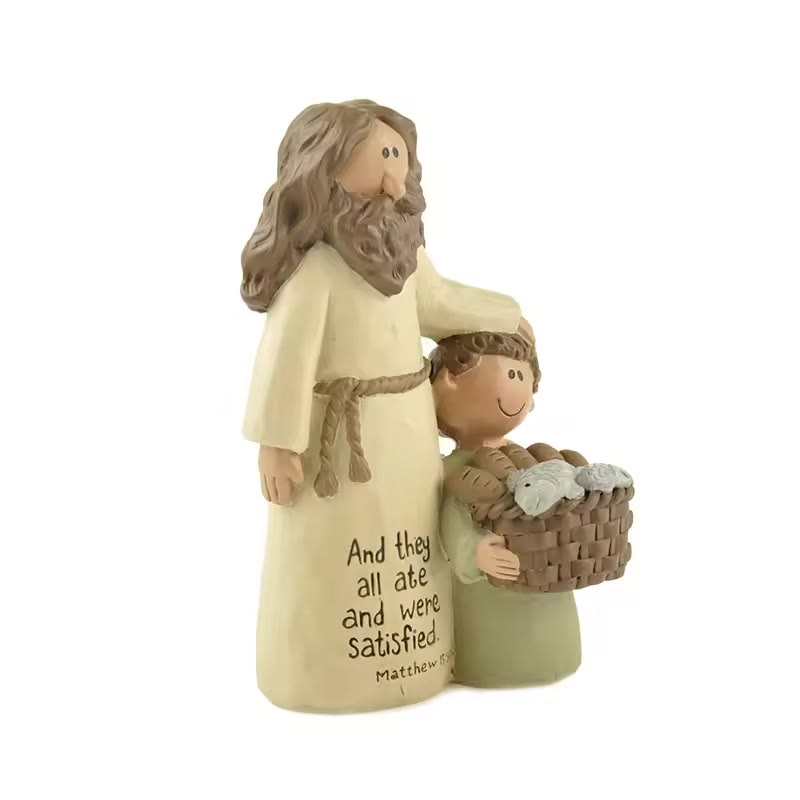 Christianartworkshop Cartoon Style Jesus Shepherd Blessing Housewarming Resin Church Souvenirs Desktop Ornament - image 2