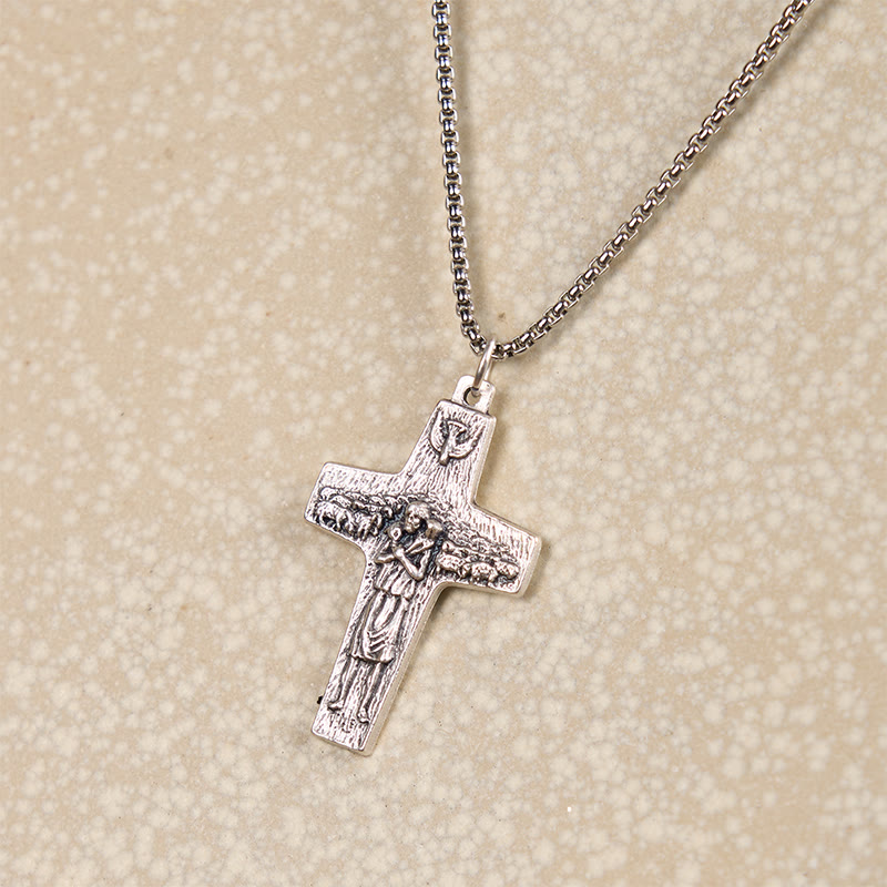 Christianartworkshop Retro Style Jesus and His Sheep The Good Shepherd Pendant Necklace - image 4