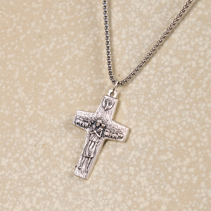 Christianartworkshop Retro Style Jesus and His Sheep The Good Shepherd Pendant Necklace - image 4