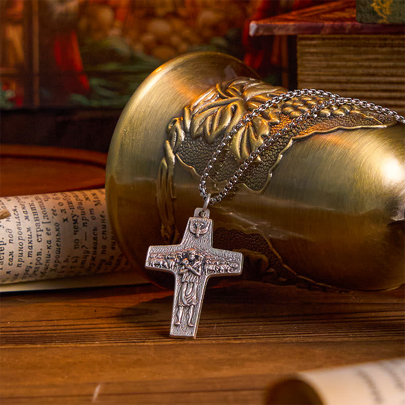 Christianartworkshop Retro Style Jesus and His Sheep The Good Shepherd Pendant Necklace - image 2