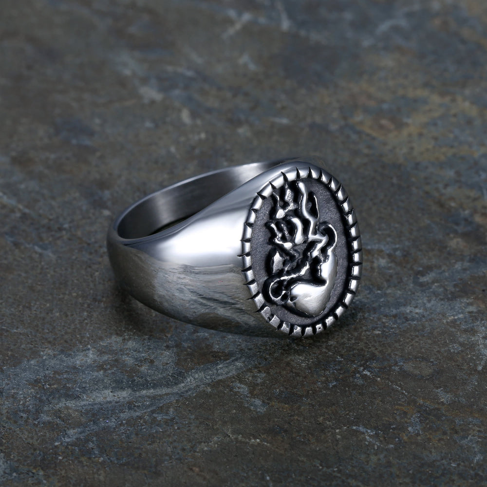 Christianartworkshop Classic Retro Style Jesus Sacred Heart Engraved Stainless Steel Faith Ring - image 2