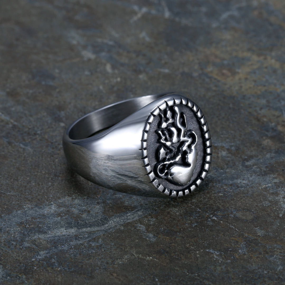 Christianartworkshop Classic Retro Style Jesus Sacred Heart Engraved Stainless Steel Faith Ring - image 2