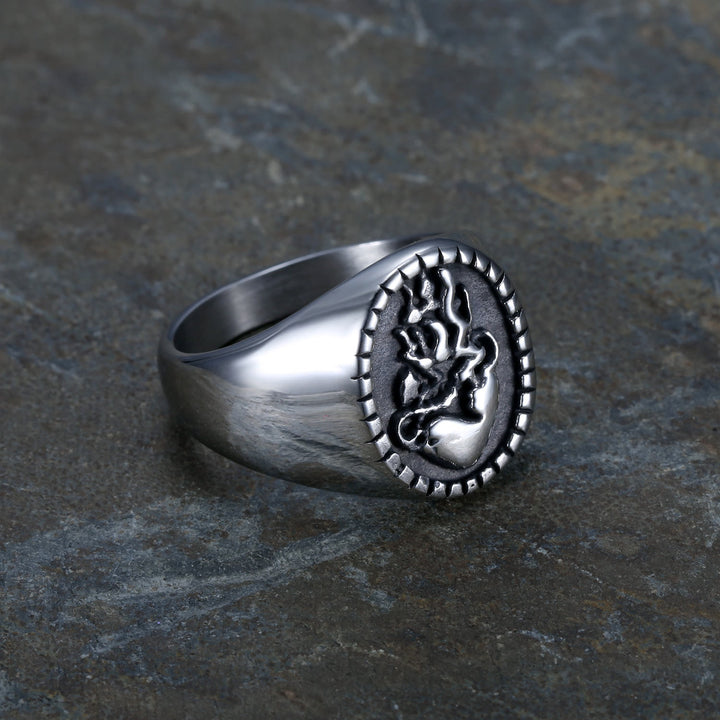 Christianartworkshop Classic Retro Style Jesus Sacred Heart Engraved Stainless Steel Faith Ring - image 2