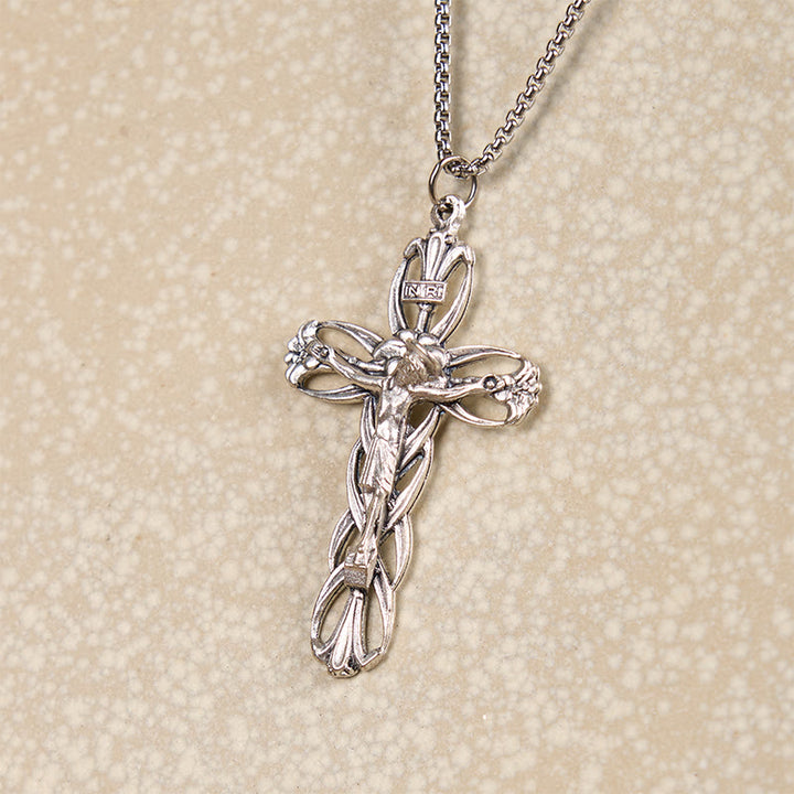 Christianartworkshop Retro Pattern Exclusive Craft Jesus Crucifix Amulet Pendant Necklace - image 4