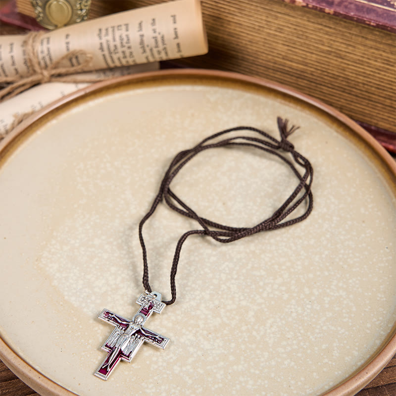 Christianartworkshop St. Francis San Damiano Cross Pendant Necklace | A Symbol of Faith and Peace - image 4