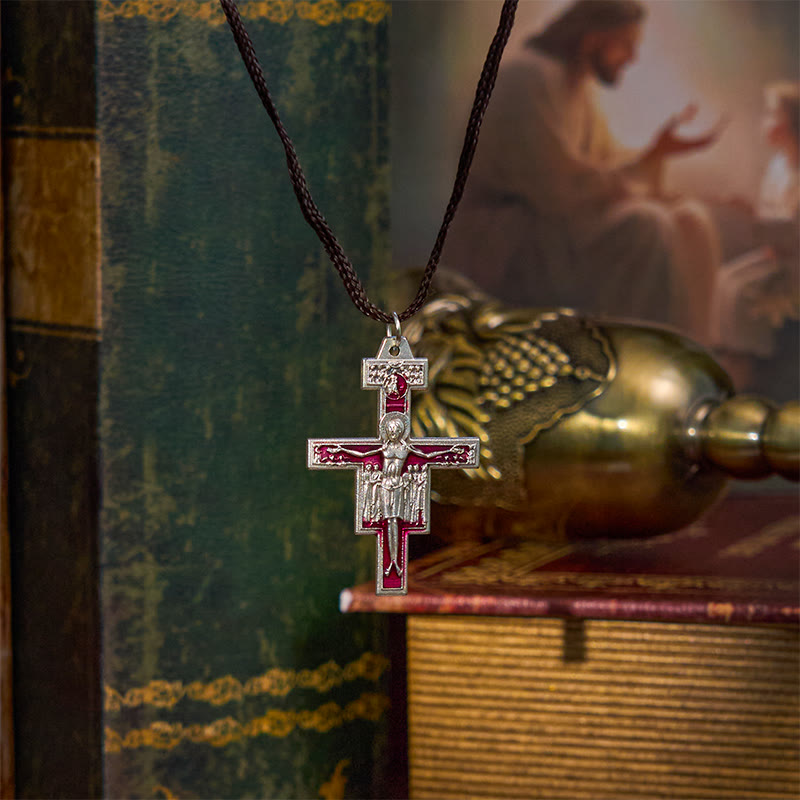 Christianartworkshop St. Francis San Damiano Cross Pendant Necklace | A Symbol of Faith and Peace - San Damiano Cross - image 1