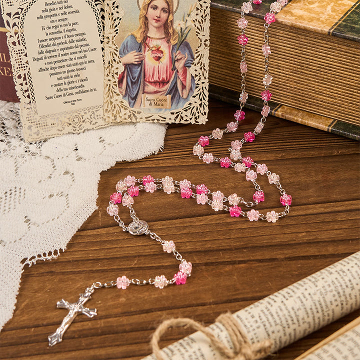 Christianartworkshop Heart of Thorns & Our Lady of Guadalupe of 10mm Heart Green Glass Alloy Chain Rosary - image 4