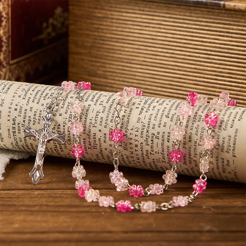 Christianartworkshop Heart of Thorns & Our Lady of Guadalupe of 10mm Heart Green Glass Alloy Chain Rosary - image 3