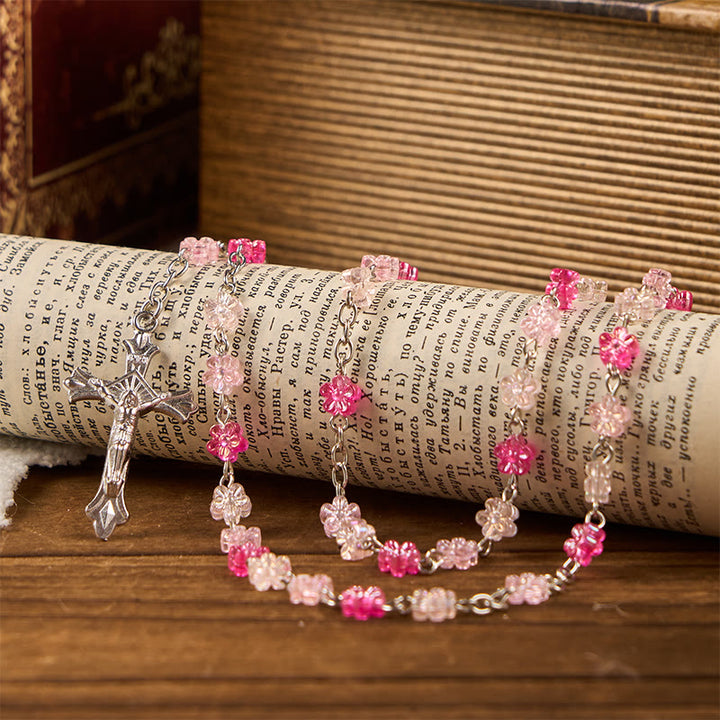 Christianartworkshop Heart of Thorns & Our Lady of Guadalupe of 10mm Heart Green Glass Alloy Chain Rosary - image 3
