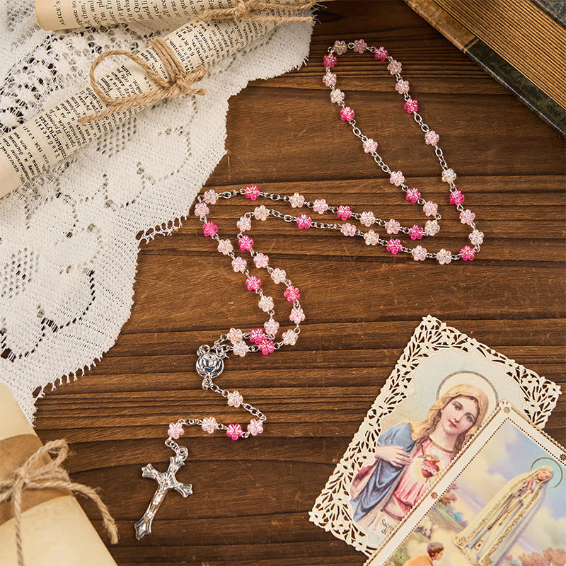Christianartworkshop Heart of Thorns & Our Lady of Guadalupe of 10mm Heart Green Glass Alloy Chain Rosary - image 2