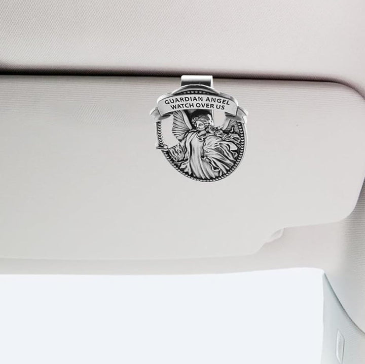 Christianartworkshop Guardian Angel Watch Over Us Blessed Your Journey Metal Visor Clips - image 4