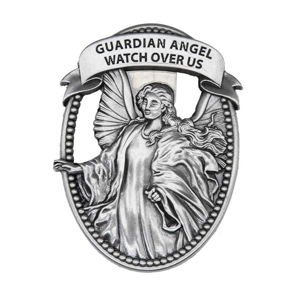 Christianartworkshop Guardian Angel Watch Over Us Blessed Your Journey Metal Visor Clips - image 5