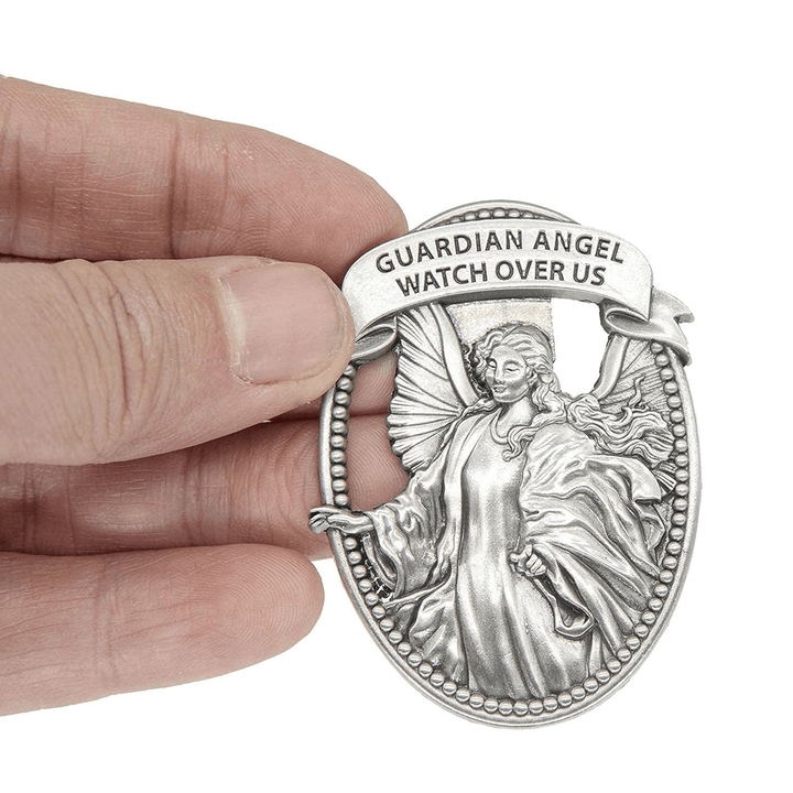 Christianartworkshop Guardian Angel Watch Over Us Blessed Your Journey Metal Visor Clips - image 3