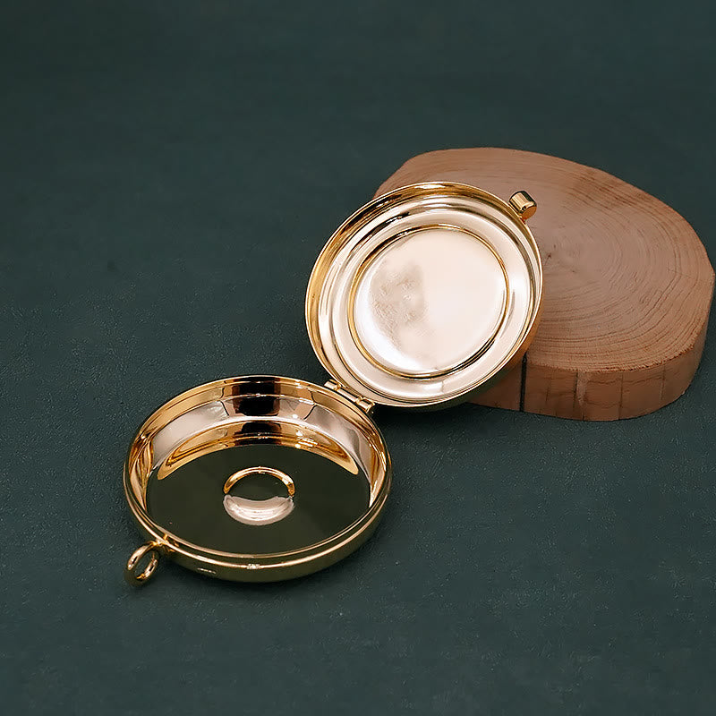 Christianartworkshop Gold-Plated Pyx with Fish and Anchor Design – Portable and Elegant Eucharistic Holder - image 6