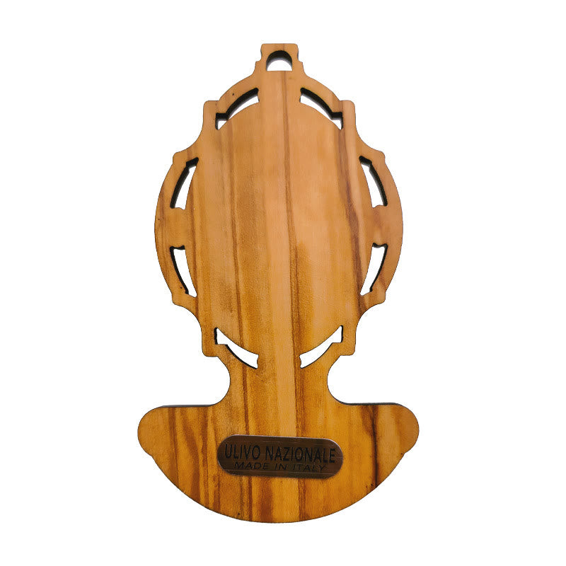 Christianartworkshop Miraculous Medal Holy Water Font Olive Wood Assumption of Our Lady  - image 9