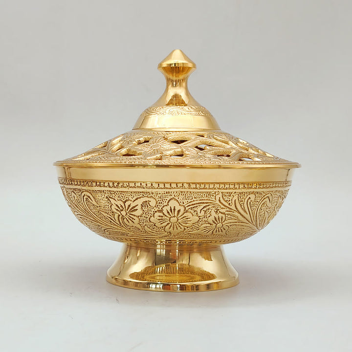 Christianartworkshop Elegant Golden Incense Burner: A Symbol of Reverence and Prayer - Golden - image 1
