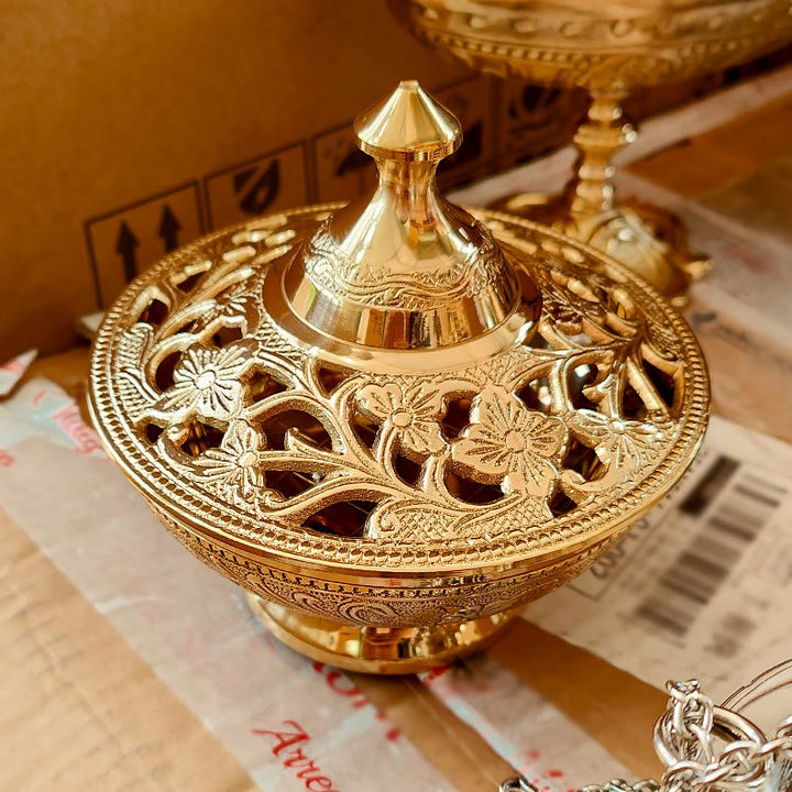 Christianartworkshop Elegant Golden Incense Burner: A Symbol of Reverence and Prayer - image 5