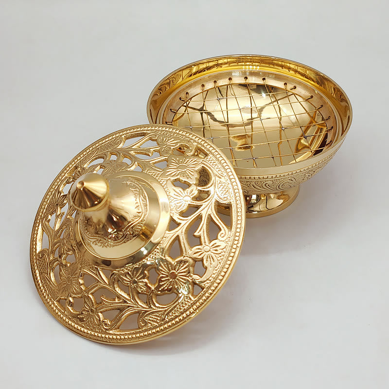 Christianartworkshop Elegant Golden Incense Burner: A Symbol of Reverence and Prayer - image 2