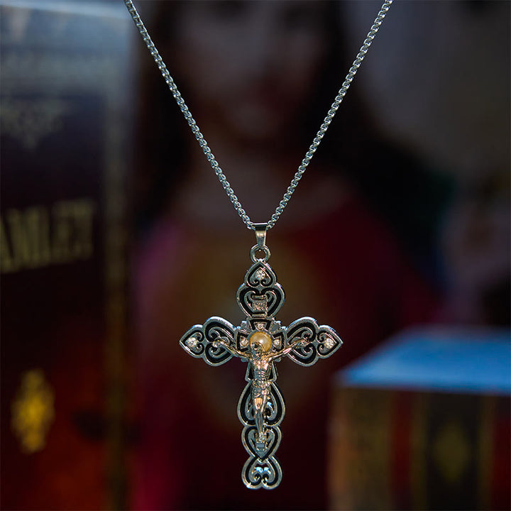 Christianartworkshop 6 Color 3 Gemstones-Set of Trinity Crucifix with Pearl Behind Pendant Necklace - image 12