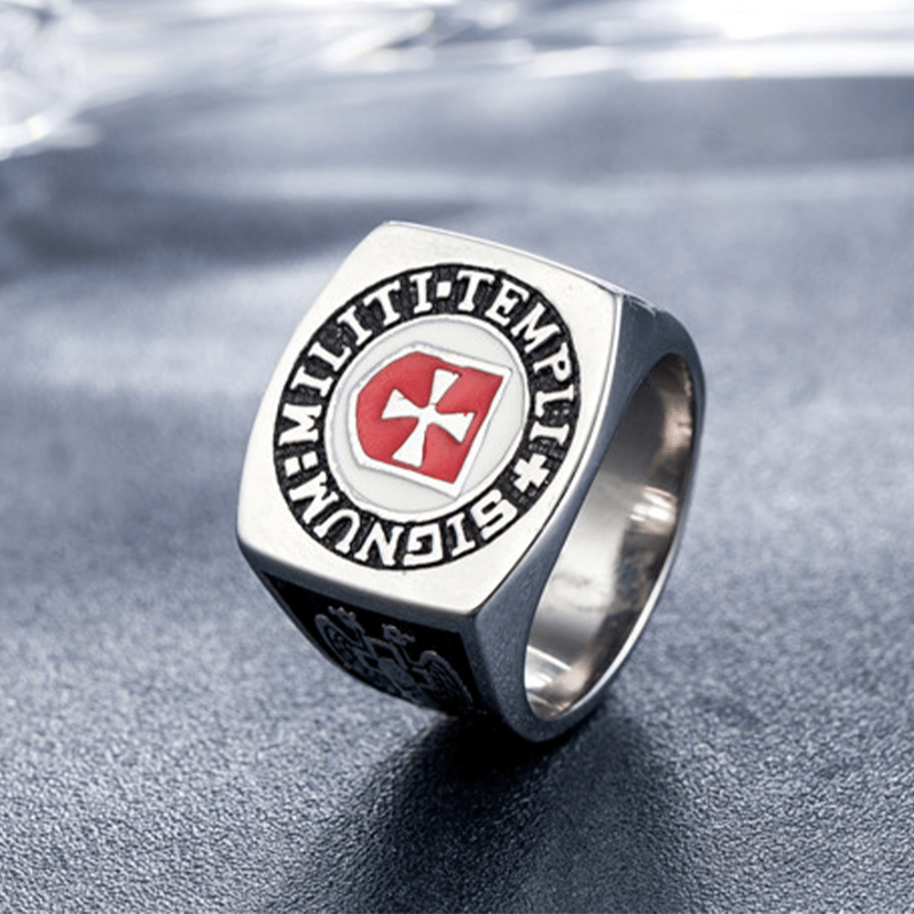Christianartworkshop Retro Classic Style Knights Templar Faith Ring - Signum: Militi Templi  - image 5